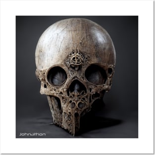 GOTHIC ANCIENT WARRIOR SKULL AI DIGITAL ORIGINAL ARTWORK Posters and Art